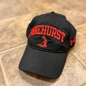 Under Armour Pinehurst Resort Golf Hat Mens Black Red Adjustable OSFA 1895 Cap
